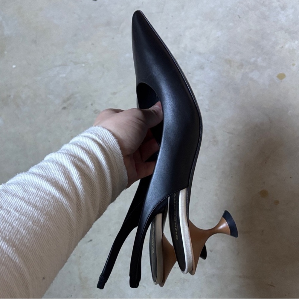 Burberry Black Slingback Heels - Picture 6 of 7
